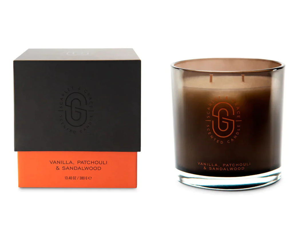 Scarlet and Grace Vanilla, Patchouli & Sandalwood Candle - 380g