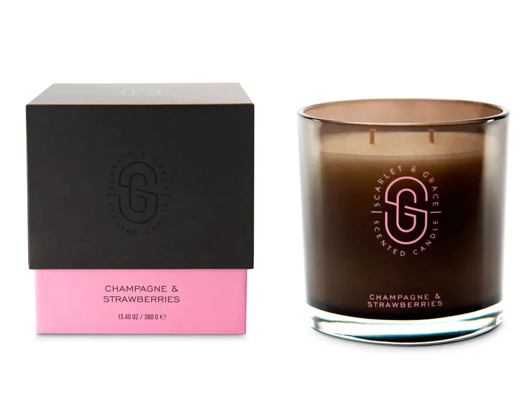 Scarlet and Grace Champagne & Strawberries Candle - 380g
