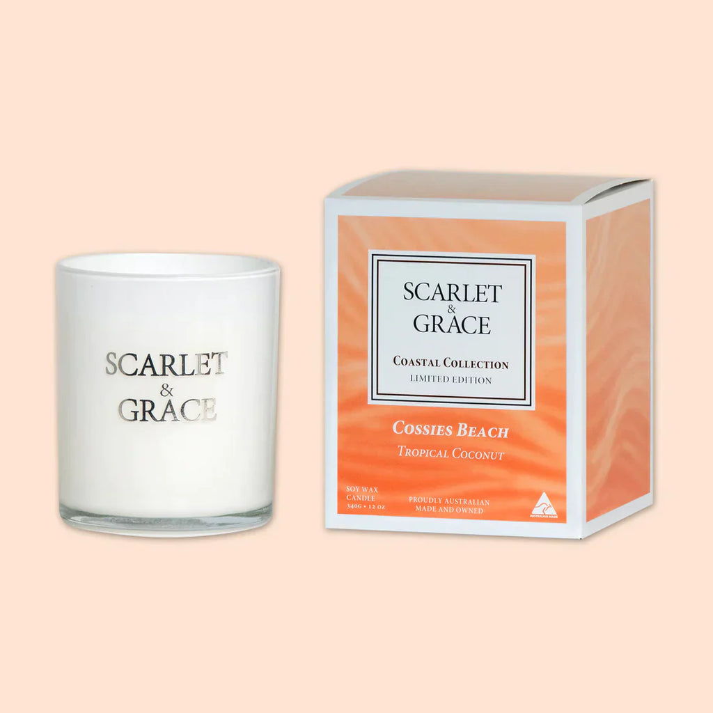 Scarlet and Grace Cossies Beach - Tropical Coconut Candle - 340g