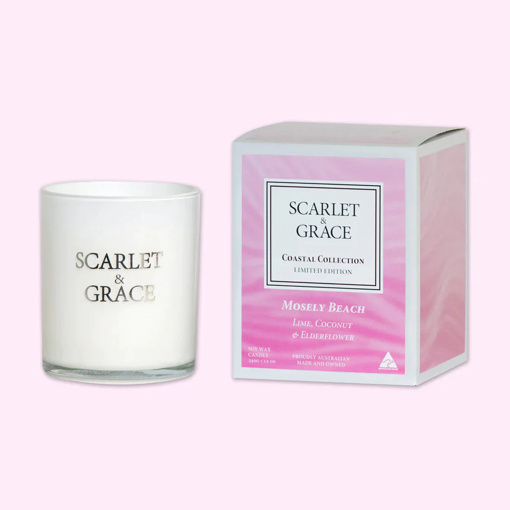 Scarlet and Grace Mosely Beach - Lime, Coconut & Elderflower Candle - 340g