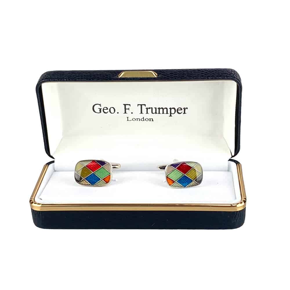 Geo F Trumper Rectangle Harlequin Cufflinks