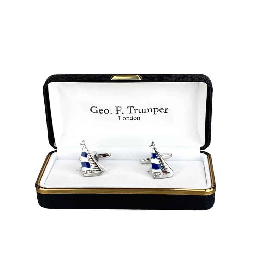 Geo F Trumper Blue Yacht Cufflinks