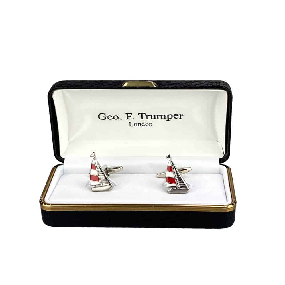 Geo F Trumper Red Yacht Cufflinks