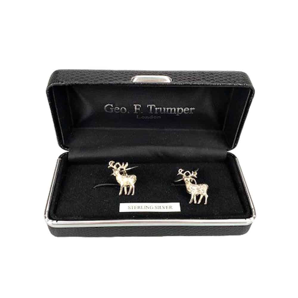 Geo F Trumper Sterling Silver Stag Cufflinks