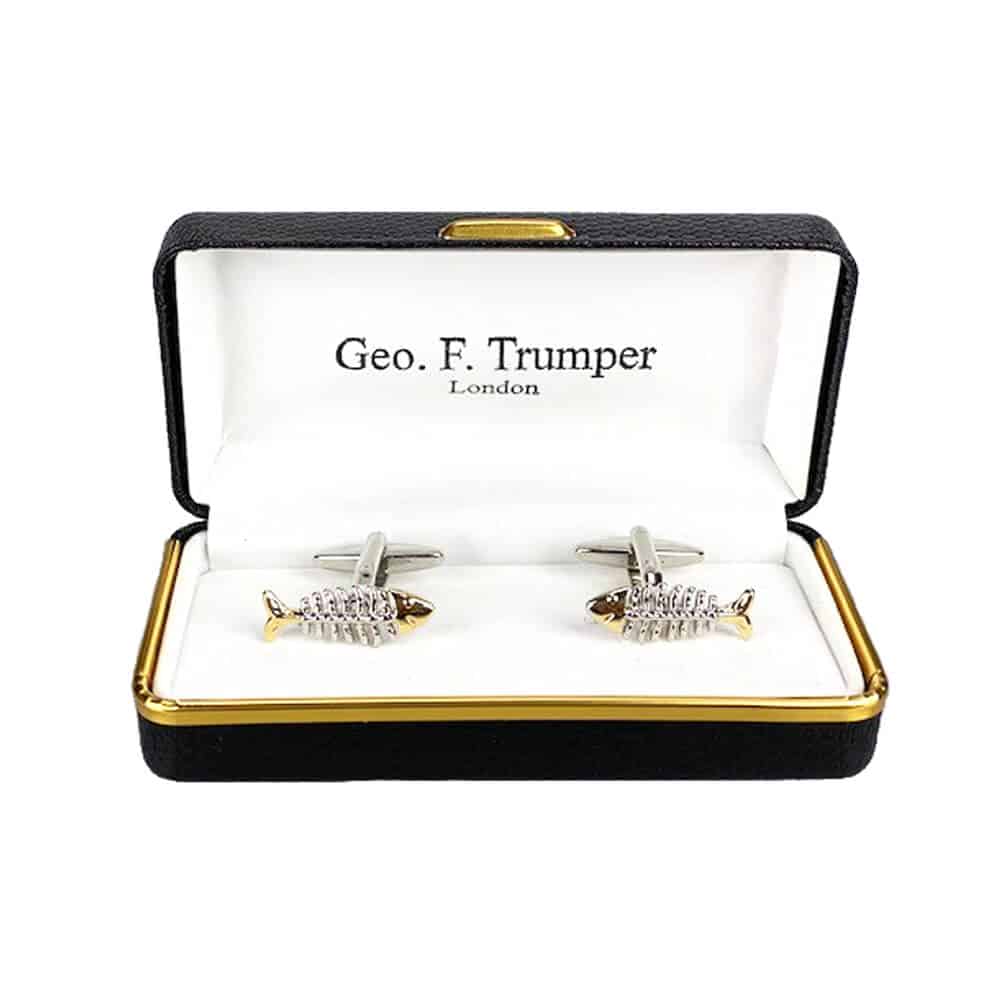 Geo F Trumper Fish Skeleton Cufflinks