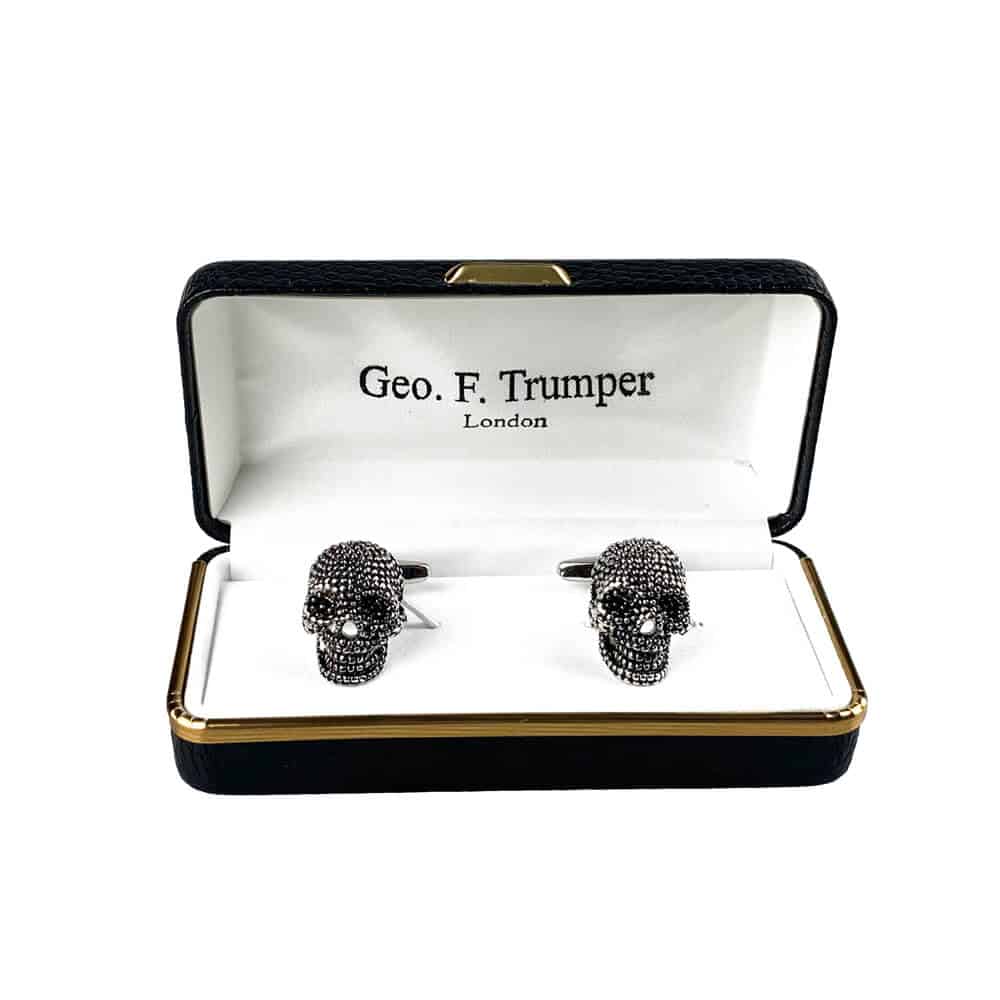 Geo F Trumper Silver Skull Cufflinks